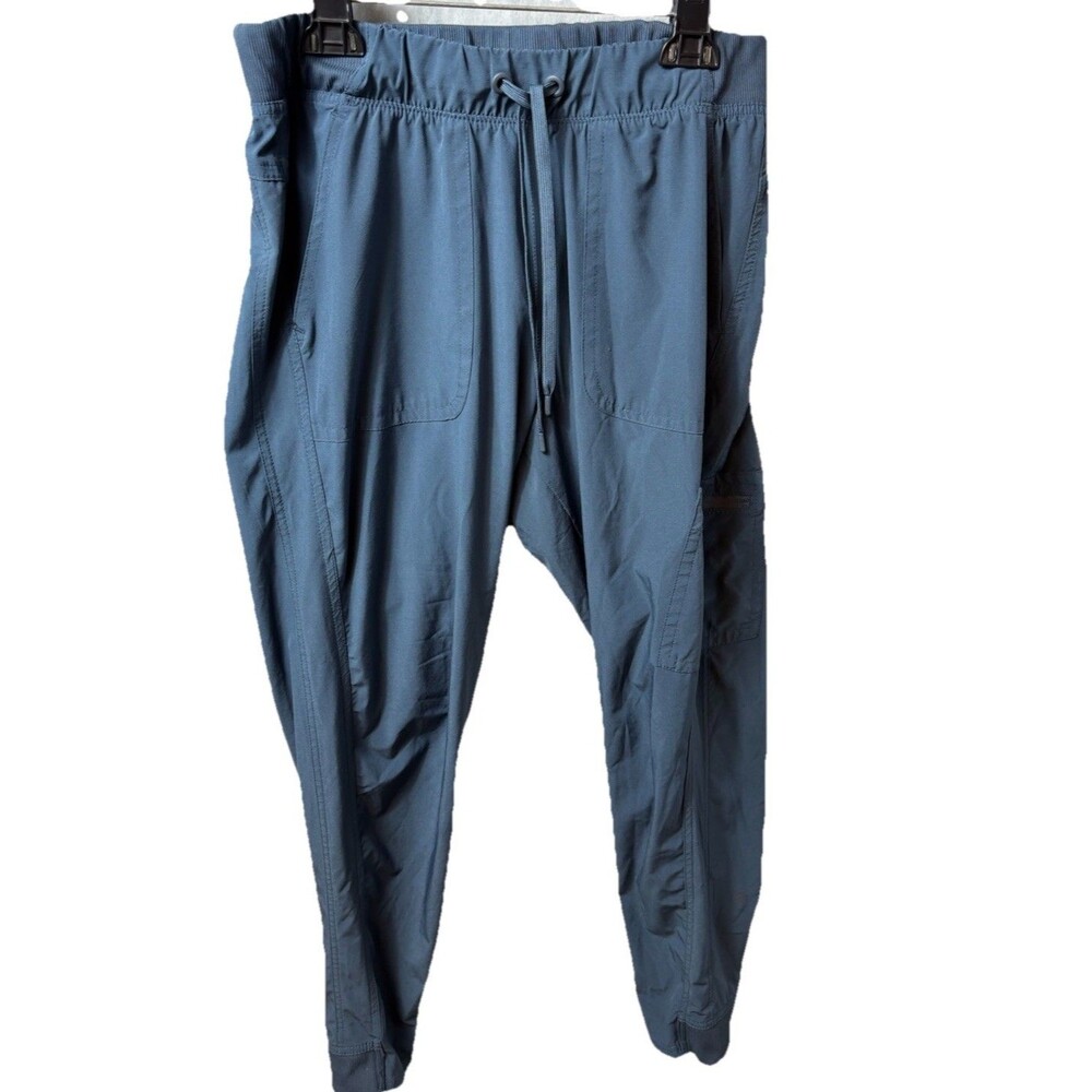 Champion Woman’s Exercise Pants Blue Size L Elastic Waist And Cuff String Ties